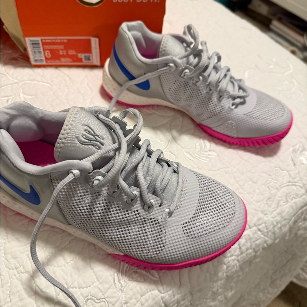 Women's Gray and Pink Nike Shoes